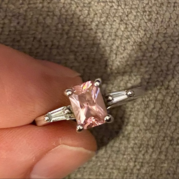 Jewelry - Pink Topaz and Sterling Silver Ring Sz  6.5